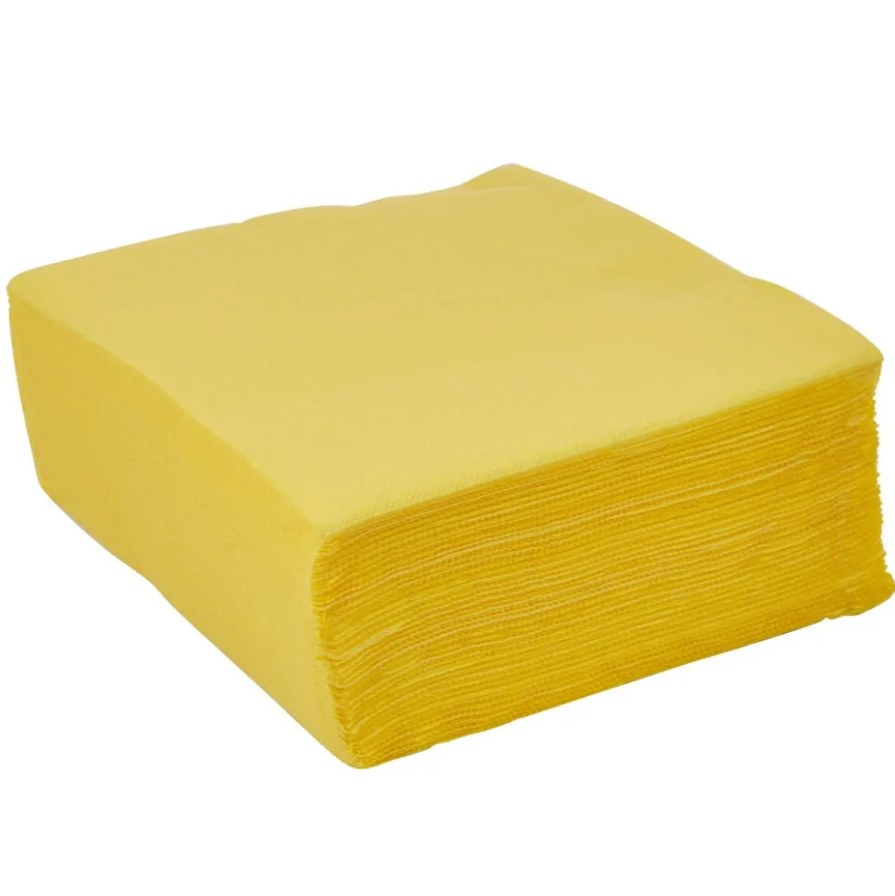 Serviette jetable 2 plis jaune canari x40