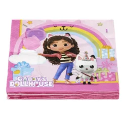 Serviette papier x20 Gabby's Dollhouse rose 16,5x16,5cm