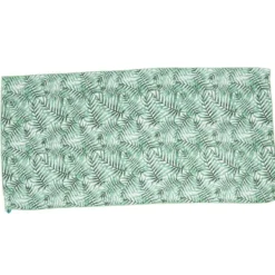 Serviette sac de plage 2 en 1 motif feuille vert blanc