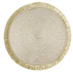 Set de table rond Ø38cm polyester jaune