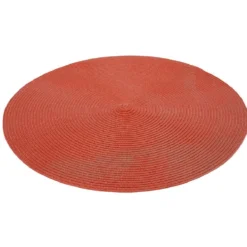 Set de table rond effet paille rouge uni ø38 cm