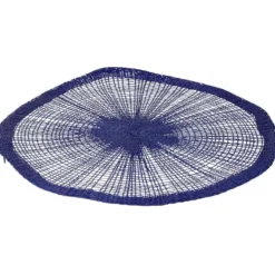 Set de table rond papier ajouré bleu Ø38cm