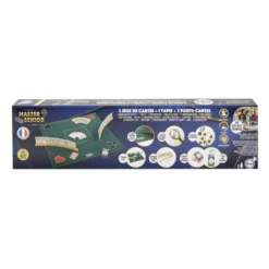 Set jeu de cartes avec 1 tapis 76x76cm 2 porte-cartes en bois et 3 jeux de cartes