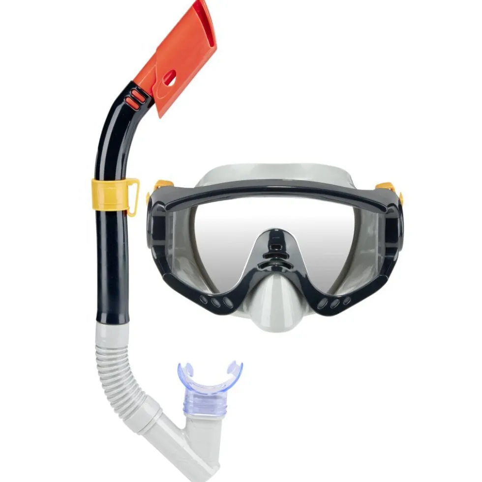 Set tuba et masque de plongée adulte Bestway L36cm (2 modèles noir ou bleu)