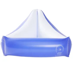 Siège de piscine gonflable forme triangle en plastique bleu 74x74xH25cm