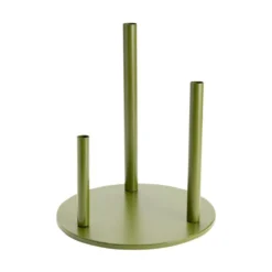 Socle porte-fleurs 3 tiges métal vert olive Ø35xH50cm