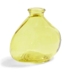 Soliflore dame jeanne verre jaune Ø11xH9,5cm