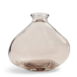 Soliflore dame jeanne verre rose Ø11xH9,5cm