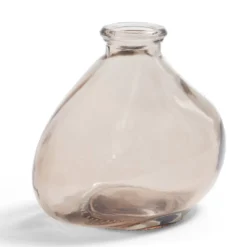 Soliflore dame jeanne verre rose Ø11xH9,5cm
