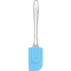 Spatule de cuisine en silicone et plastique bleu L23cm