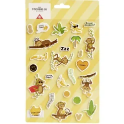 Sticker 3D enfant 1 feuille licorne ou ouistiti