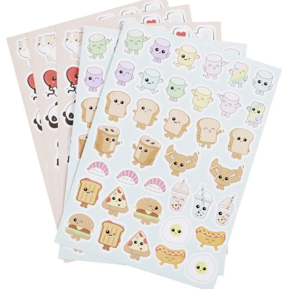 Stickers kawaii funny 5 feuillets