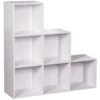 Structure Box Cube 6 cases escalier 103,2x30x103,2cm bois blanc
