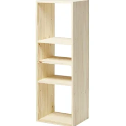 Structure Box Cube 3 cases 35x30x105cm pin naturel