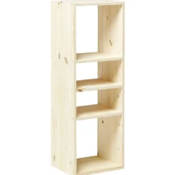 Structure Box Cube 3 cases 35x30x105cm pin naturel