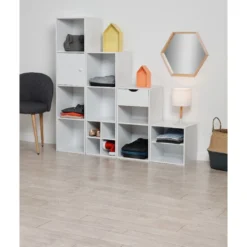 Structure Box Cube 2 cases 35,2x30x69,2cm bois blanc