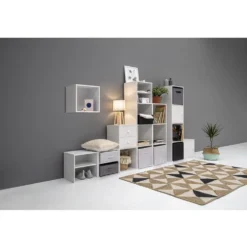 Structure Box Cube 2 cases 35,2x30x69,2cm bois blanc