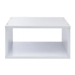 Structure Box Cube demi cube 35x30x17cm métal blanc