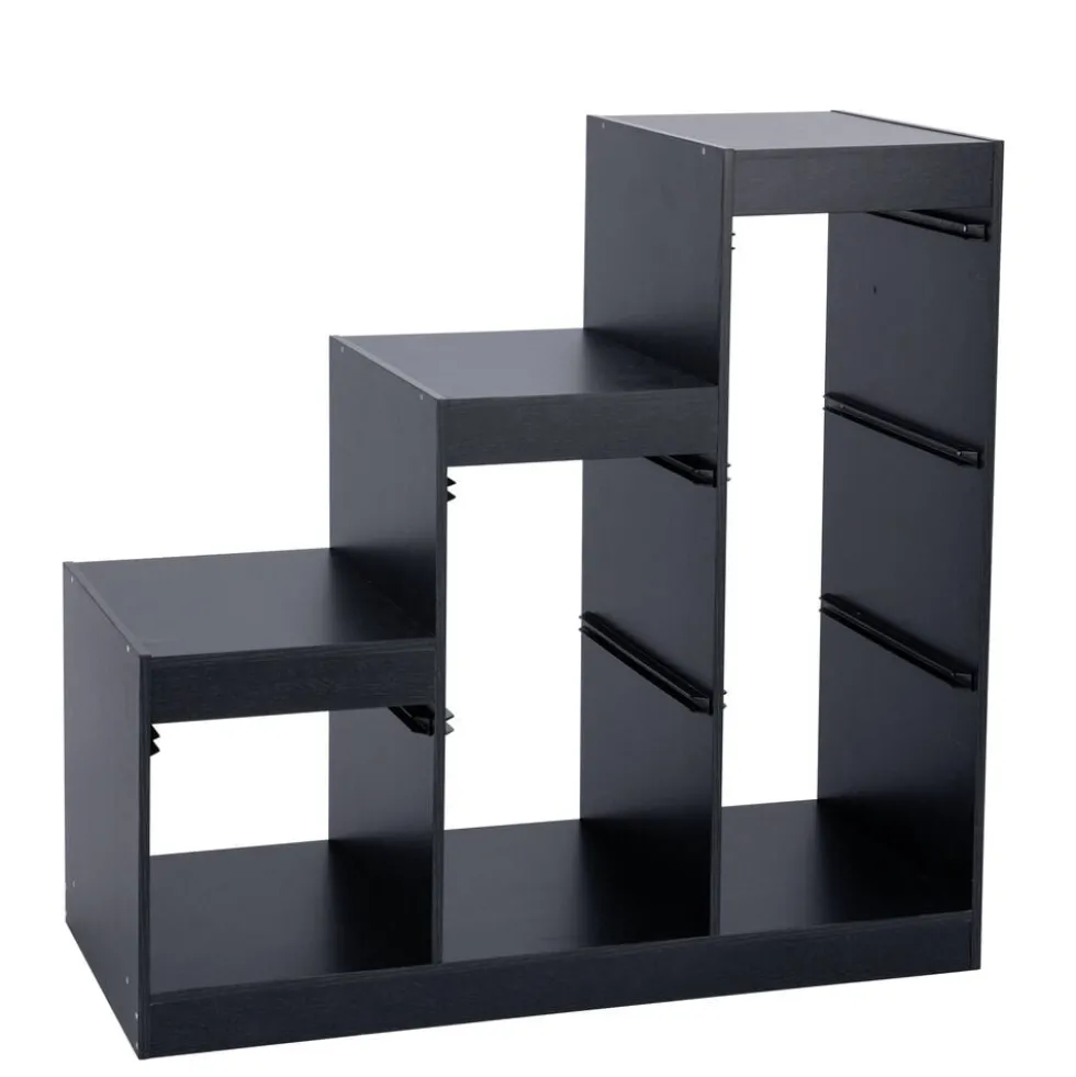 Structure de rangement en contreplaqué blanc forme escalier 97x44xH94cm