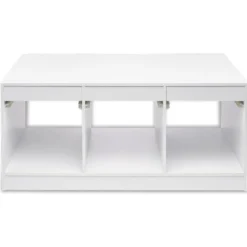 Structure de rangement horizontale pour 3 bacs coulissants