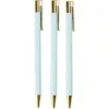 Stylo bille x 3 de couleur bleue et or