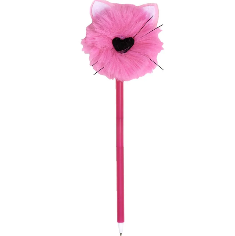 Stylo chat pompon - 3 coloris