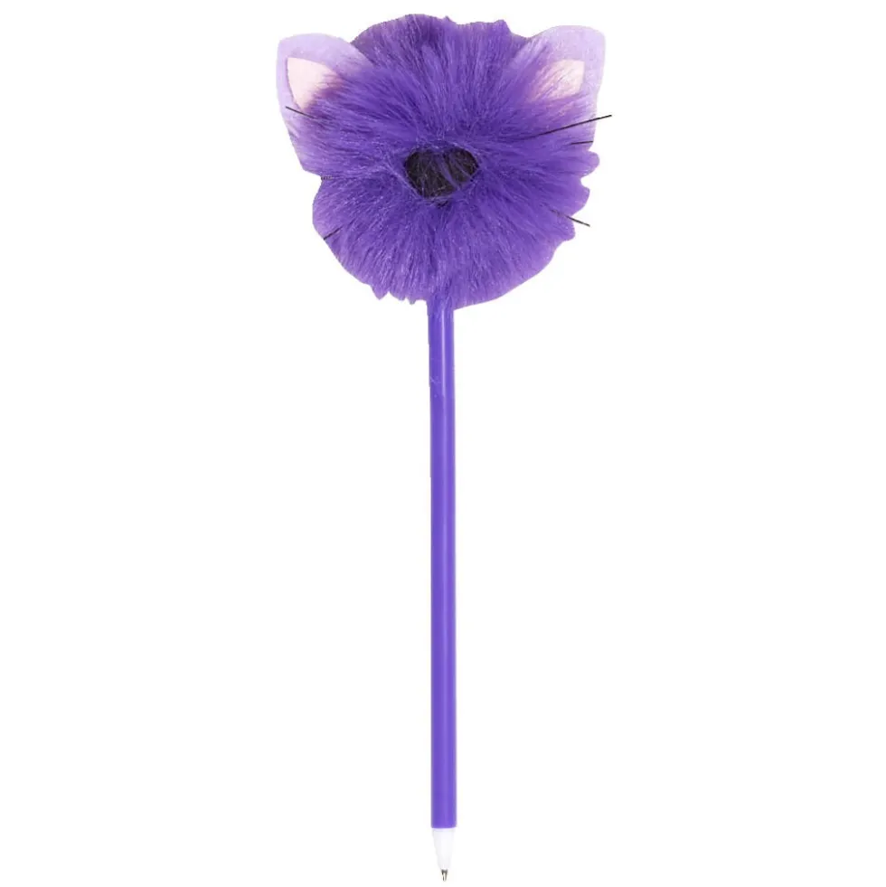 Stylo chat pompon - 3 coloris