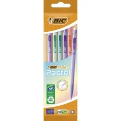 Stylo critérium HB 0,7mm x5 Bic Matic pastel avec gomme intégrée L15cm