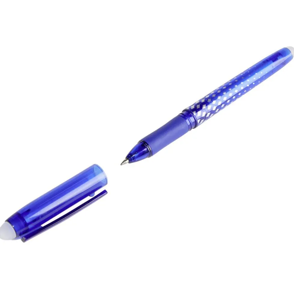 Stylo effaçable gel 1 noir 1 rouge 2 bleus L14,5cm