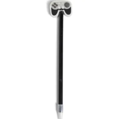 Stylo à encre embout gaming plastique et métal noir