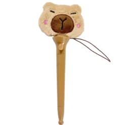 Stylo extrémité peluche encre bleue L19,5cm (2 modèles capybara ou axolotl)