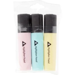 Surligneurs x3 ABS bleu, jaune et rose