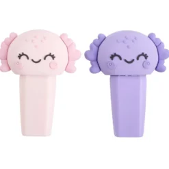 Surligneur x2 forme animal L7,5cm (2 modèles capybara ou axolotl)