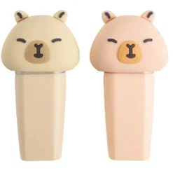 Surligneur x2 forme animal L7,5cm (2 modèles capybara ou axolotl)