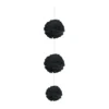Suspension 3 boules chiffon en papier noir