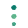 Suspension 3 boules chiffon en papier vert