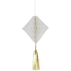 Suspension en papier blanc de forme géométrique x 3