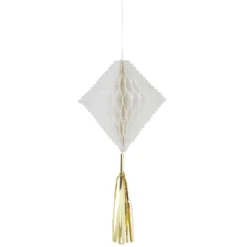 Suspension en papier blanc de forme géométrique x 3