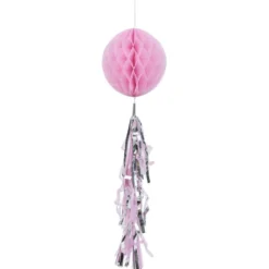 Suspension nid d'abeille rose