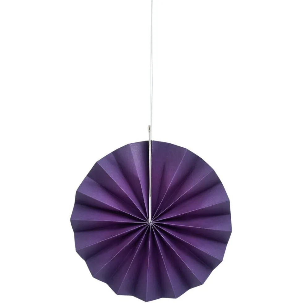 Suspension rosace papier violet x3