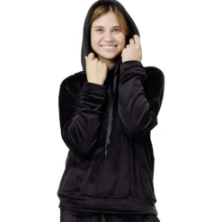 Sweat velours uni noir Taille M