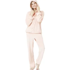 Sweat velours uni rose Taille M