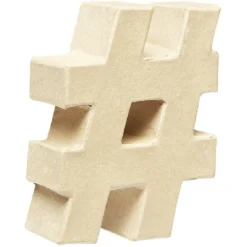 Symbole # à décorer en papier maché