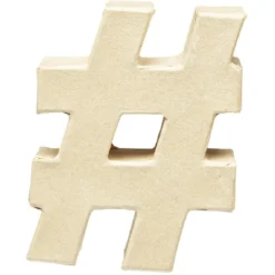 Symbole # à décorer en papier maché
