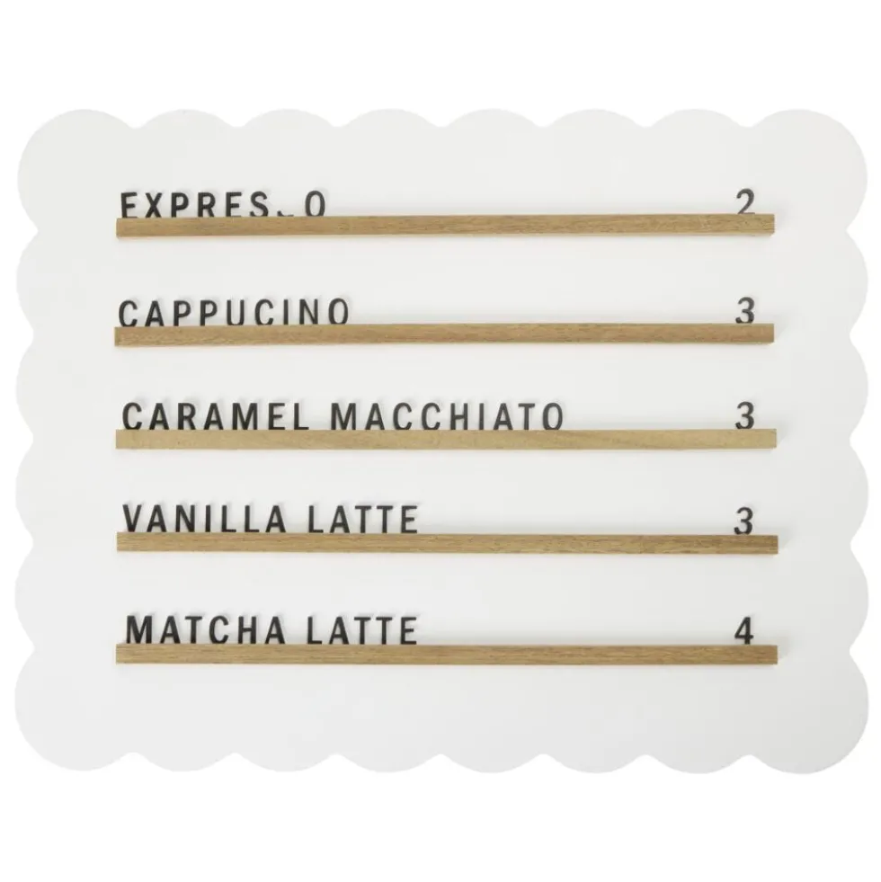 Tableau menu café en bois 35x45cm