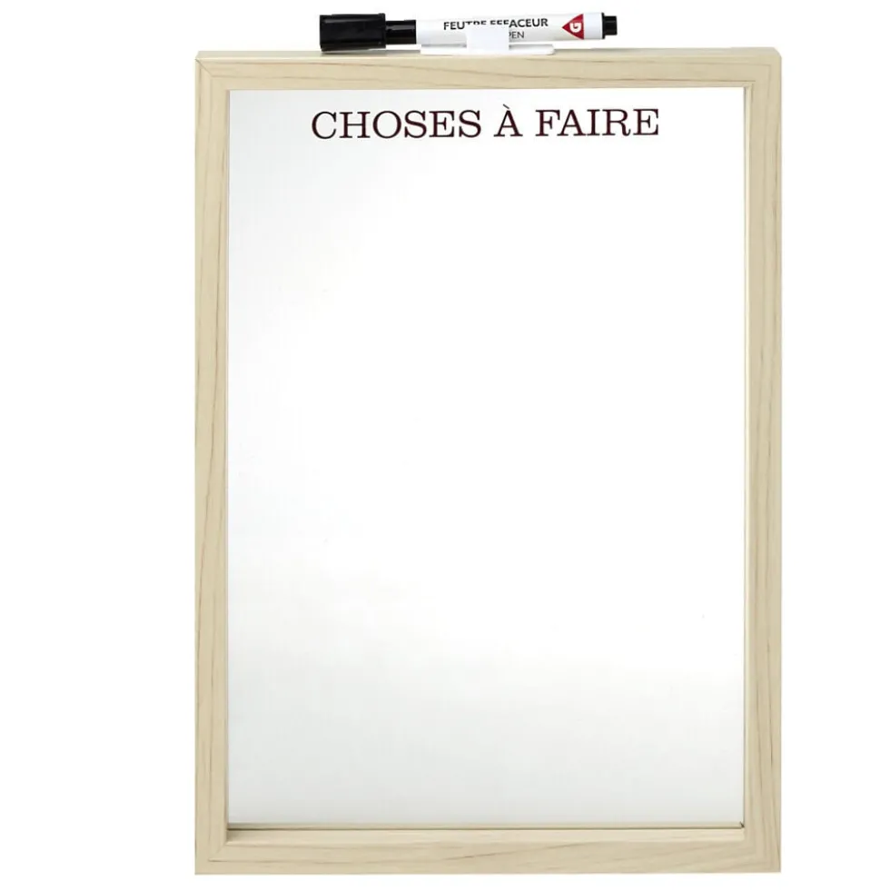 Tableau mémo 21x29,5cm avec feutre-effaceur x1