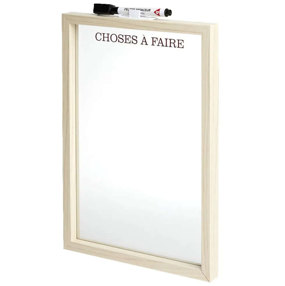 Tableau mémo 21x29,5cm avec feutre-effaceur x1