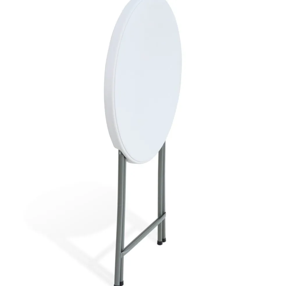Table bar de jardin pliante Fiesta ronde plastique blanc Ø80xH110cm