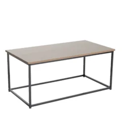 Table basse en bois et métal noir 90x48xH40cm