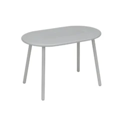 Table basse Faro métal gris clair 60x35xH40cm